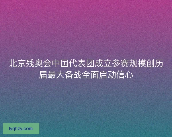 北京残奥会中国代表团成立参赛规模创历届最大备战全面启动信心 北京残奥会中国代表团成立参赛规模创历届最大备战全面启动信心